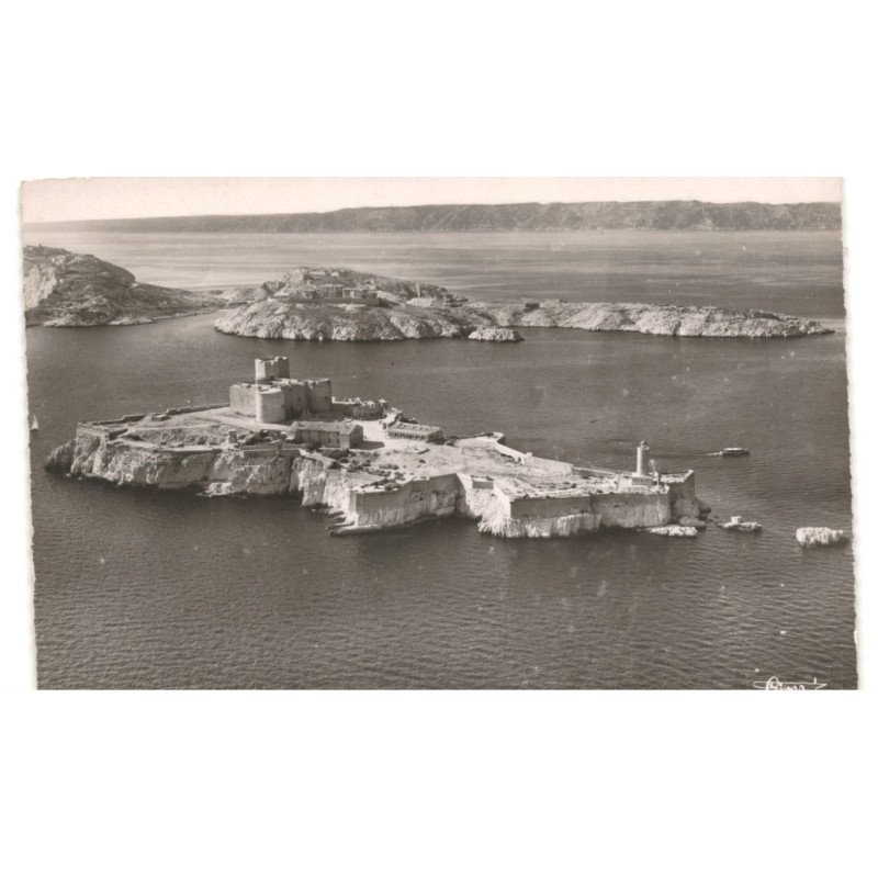 MARSEILLE: château d'if et les iles du frioul vue aérienne 10X15 - très bon état