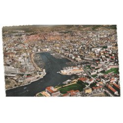 MARSEILLE: le vieux port et la ville vue aérienne 10X15 - très bon état