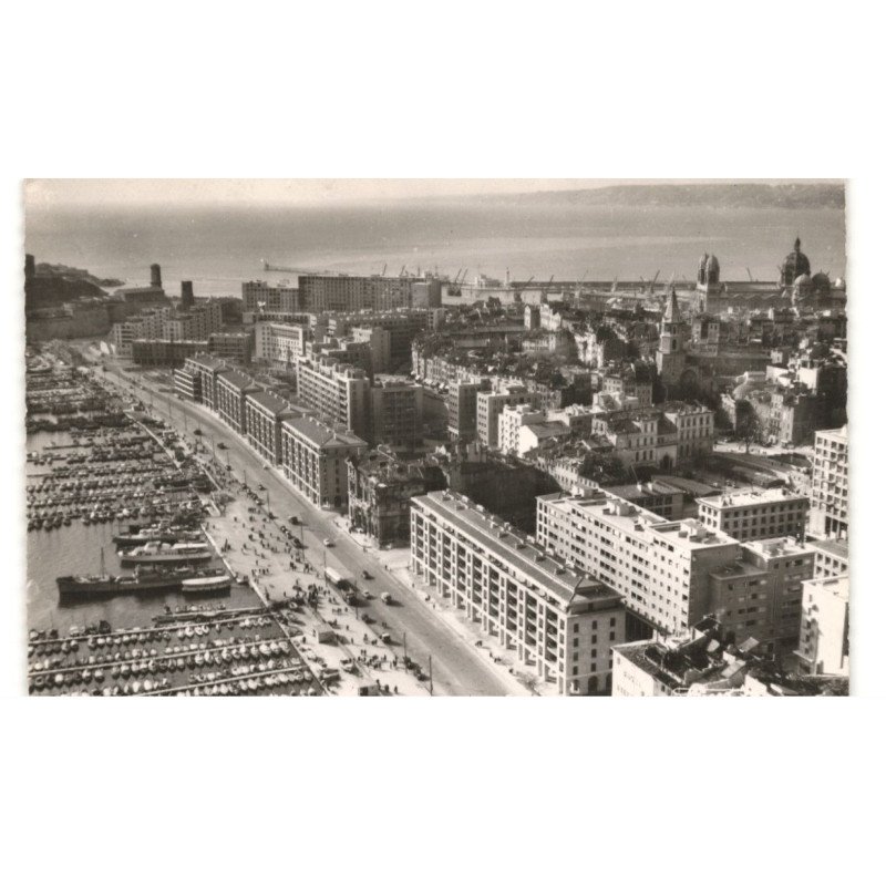 MARSEILLE: le quai du port vue aérienne 10X15 - très bon état