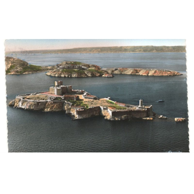 MARSEILLE: château d'if et des iles du frioul vue aérienne 10X15 - très bon état