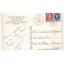 VITROLLES-le-ROUCAS: le rocher et la chapelle en premier plan les nouvelles cités H.L.M. vue aérienne 10X15 - état