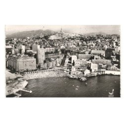 MARSEILLE: plage, des caralans, notre-dame de la garde vue aérienne 10X15 - très bon état
