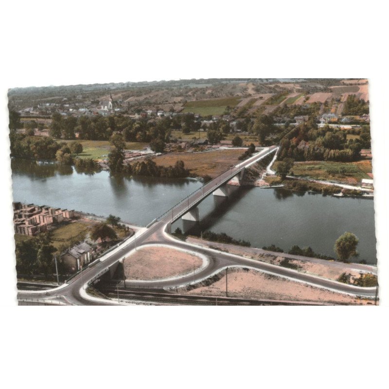 BONNIERES-sur-SEINE: le pont vue aérienne 10X15 - très bon état