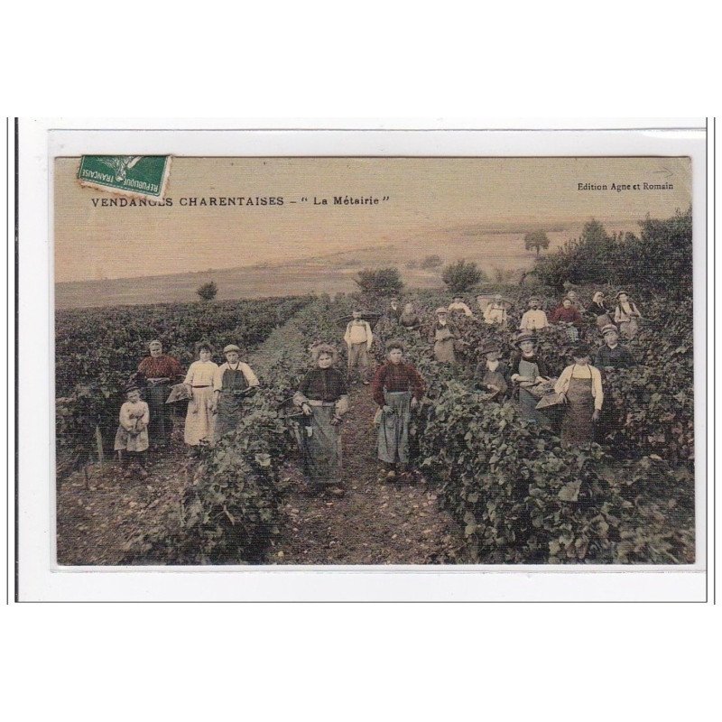 CHARENTE : vendanges charentaises, """"la métairie"""" (toillée) - etat