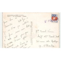 BONNIERES-sur-SEINE: vue panoramique, l'église, vue aérienne 10X15 - très bon état