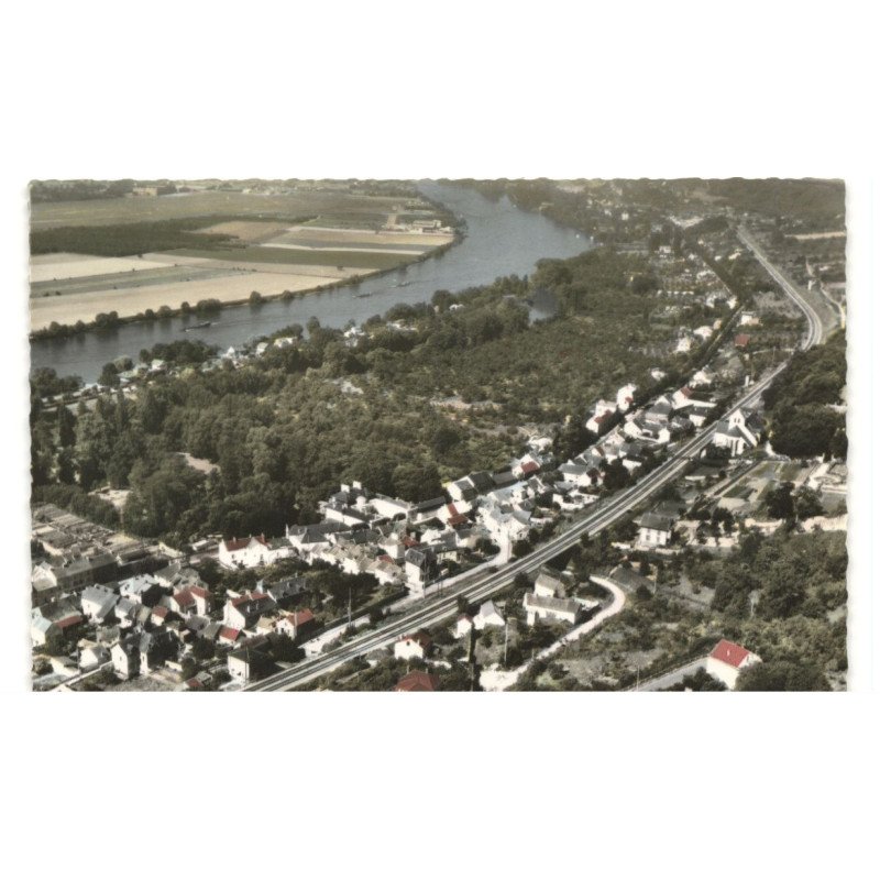 VAUX-sur-SEINE: vue panoramique sur la vallée de la seine vue aérienne 10X15 - très bon état