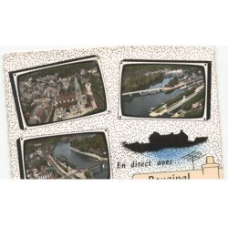 BOUGIVAL: en direct avec... l'église, les écluses, le pont vue aérienne 10X15 - très bon état