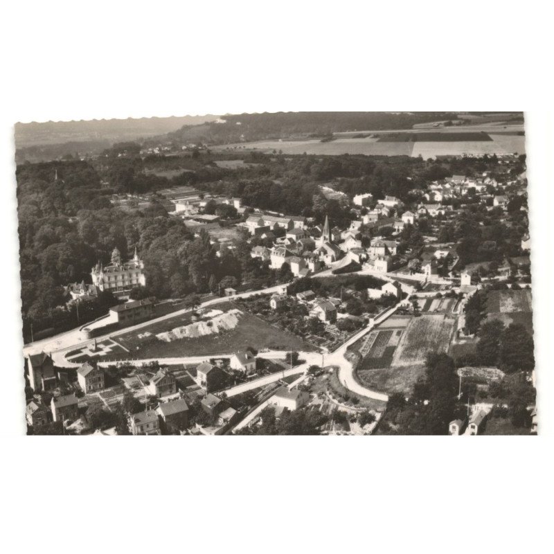 MEULAN - HARDRICOURT: vue générale et château martin-bourgeois vue aérienne 10X15 - très bon état