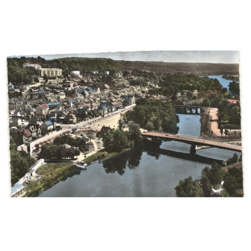 MEULAN: vue panoramique vue aérienne 10X15 - très bon état