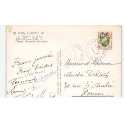 POISSY: église romane XIIe siècle, classée monument historique vue aérienne 10X15 - très bon état