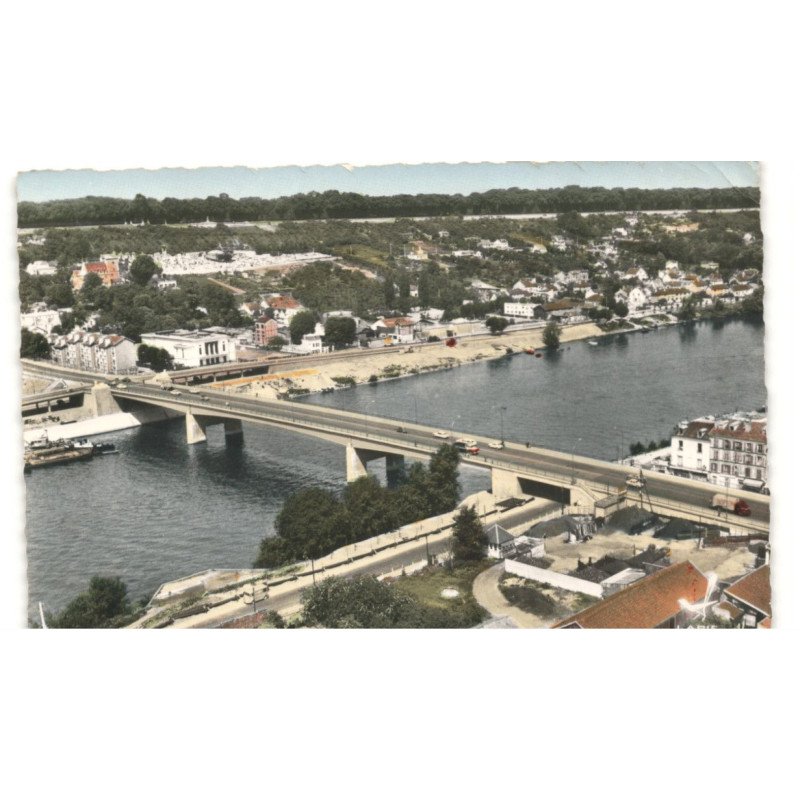 LE PECQ: la seine vue aérienne 10X15 - très bon état