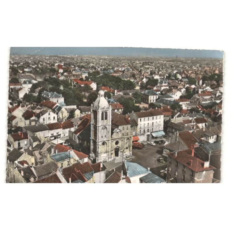 HOUILLES: l'église vue aérienne 10X15 - très bon état
