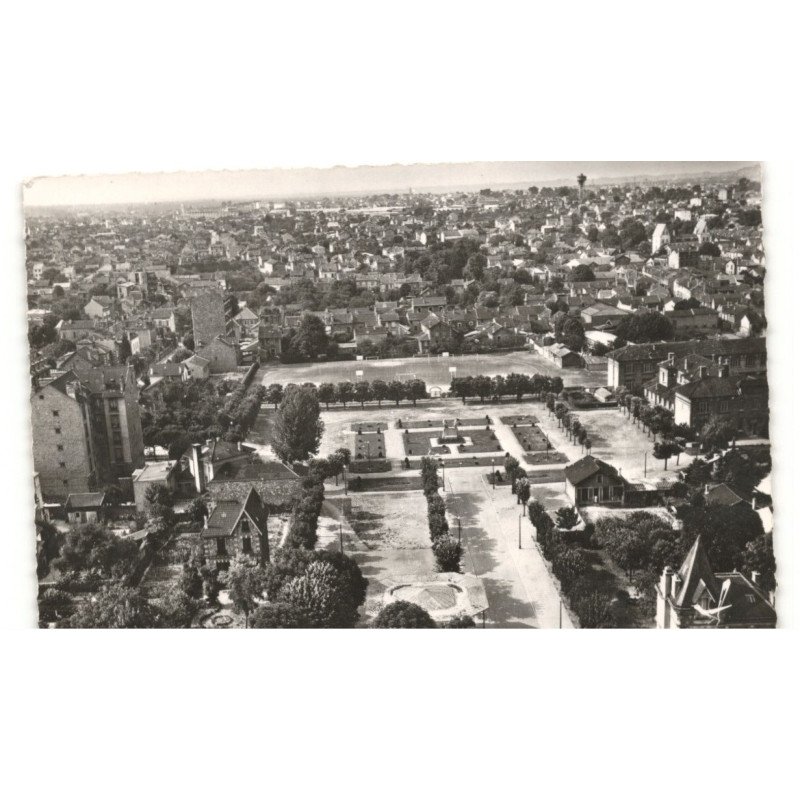 HOUILLES: le jardin public vue aérienne 10X15 - très bon état