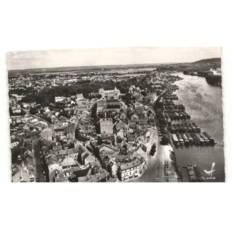 CONFLANS-SAINTE-HONORINE: panorama quai des martyrs vue aérienne 10X15 - très bon état
