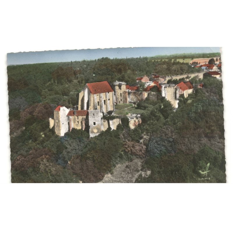 CHEVREUSE: château de "la madeleine" construit en 975 vue aérienne 10X15 - très bon état
