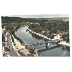 BOUGIVAL: le pont sur la seine vue aérienne 10X15 - très bon état