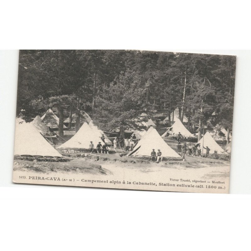 MILITAIRES CHASSEURS ALPINS: peira-cava, campemant alpin à la cabanette, station estivale - très bon état