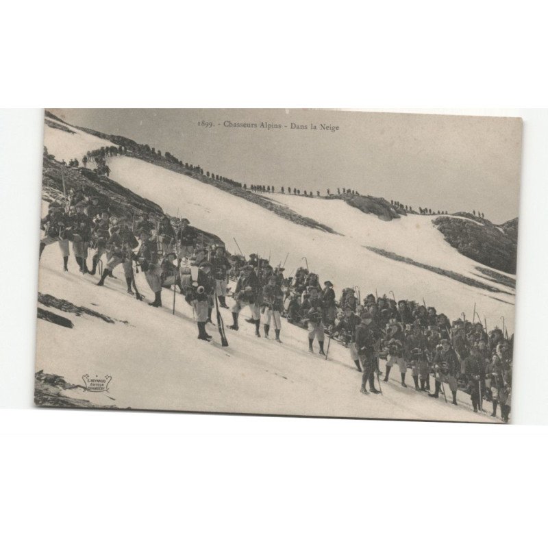 MILITAIRE CHASSEURS ALPINS: dans la neige - très bon état