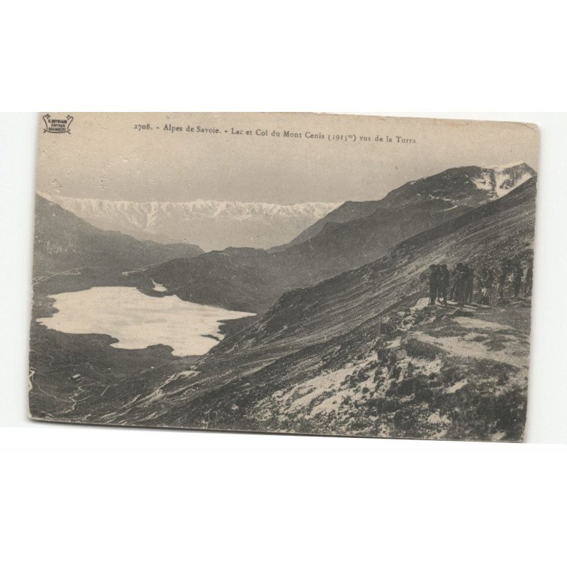 MILITAIRE CHASSEURS ALPINS: lac et col du mont cenis vue de la turra - très bon état