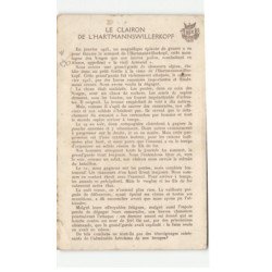 MILITAIRE CHASSEURS ALPINS: faits de guerre 1914-1915, le clairon de l'hartmannswillerkopf - très bon état