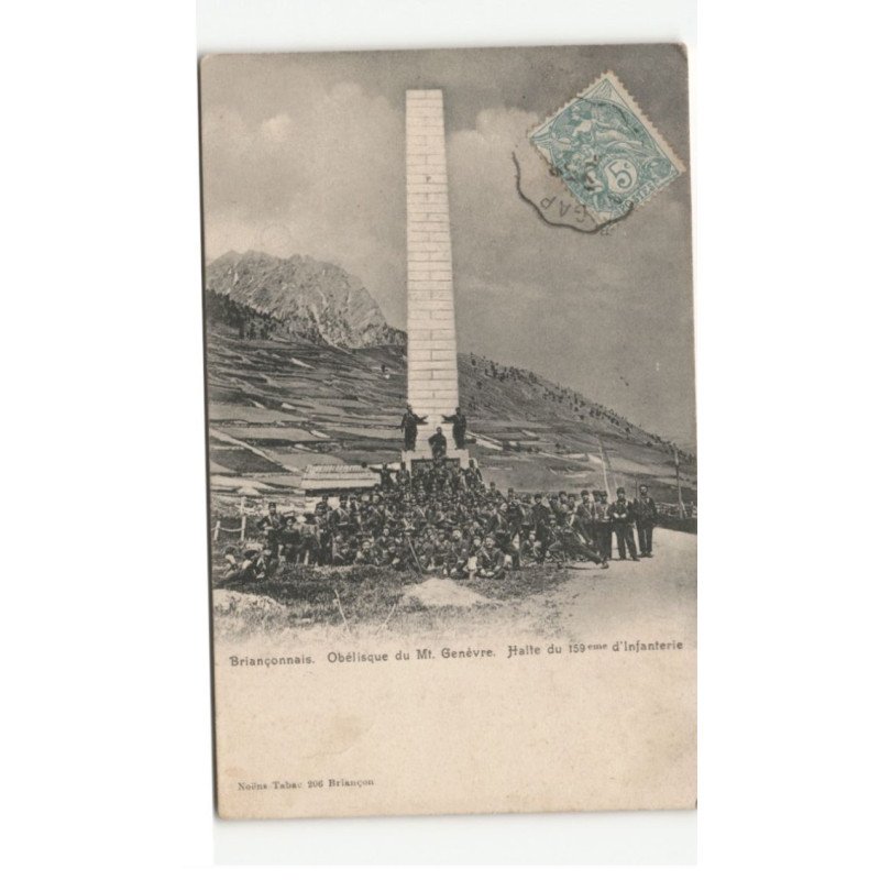 MILITAIRE CHASSEURS ALPINS: briançonnais obélisque du mont-genèvre halte du 159e d'infanterie - très bon état