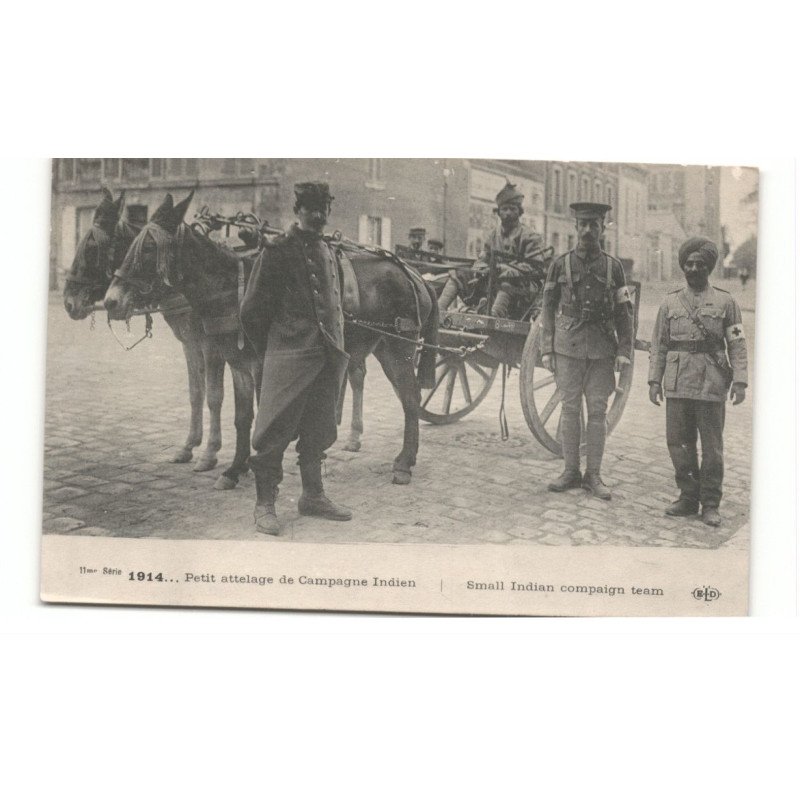 MILITAIRES: Indes, Hindou, Sikh, petit attelage de campagne indien - très bon état