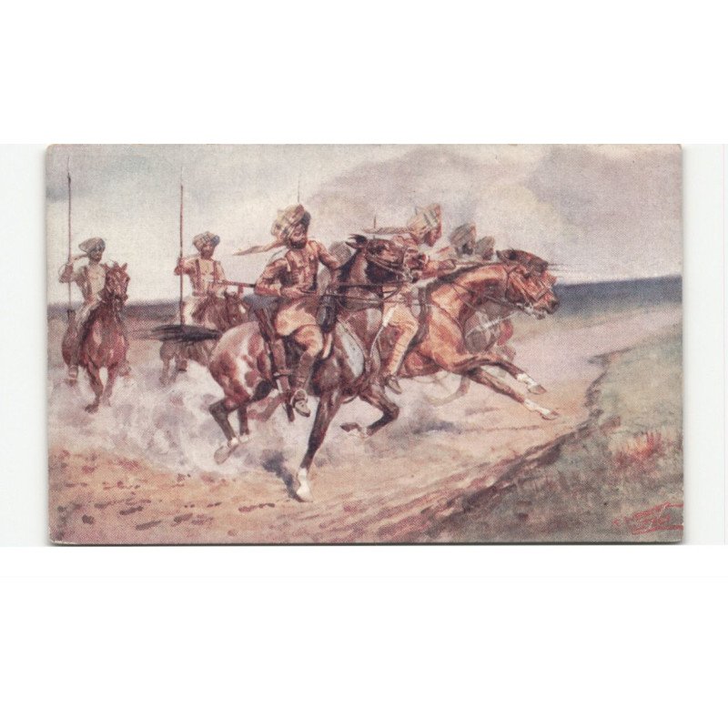 MILITAIRES: Indes, Hindou, Sikh, cavalier - très bon état