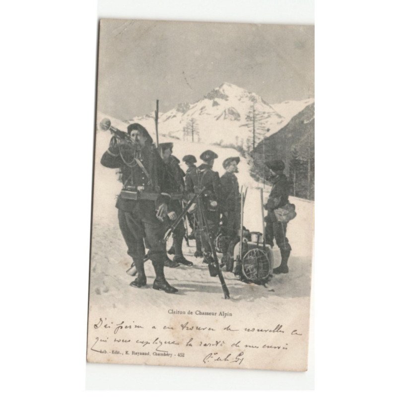 MILITAIRES CHASSEURS ALPINS: clairon de chasseur alpin, neige - très bon état
