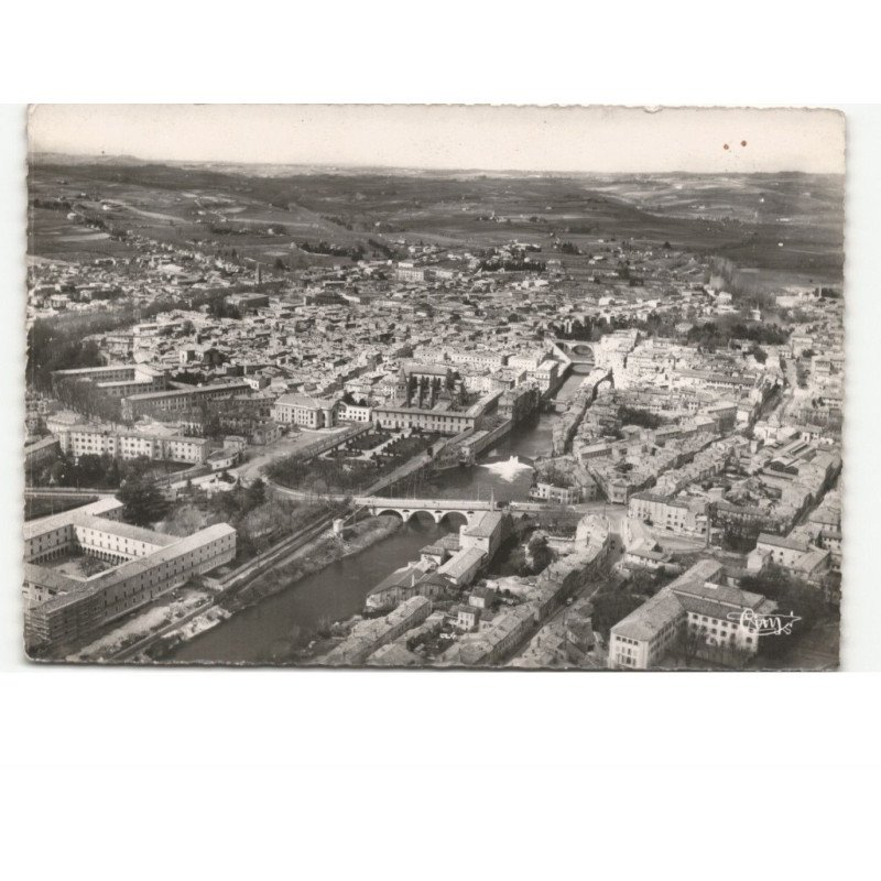 CASTRES: l'agout à castres vue aérienne 10x15 - très bon état