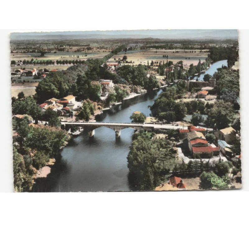 GUITALENS: panorama sur guitalens et l'albarède vue aérienne 10x15 - très bon état