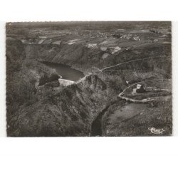PAMPELONNE: le barrage et les ruines du château de thuries, centrale électrique vue aérienne 10x15 - très bon état