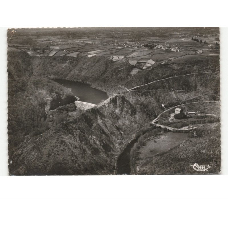 PAMPELONNE: le barrage et les ruines du château de thuries, centrale électrique vue aérienne 10x15 - très bon état