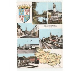 AILLY-sur-NOYE: 6 vues vue aérienne 10x15 - très bon état