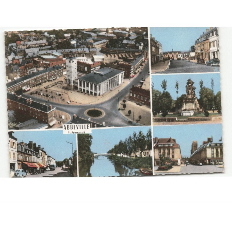 ABBEVILLE: 6 vues vue aérienne 10x15 - très bon état