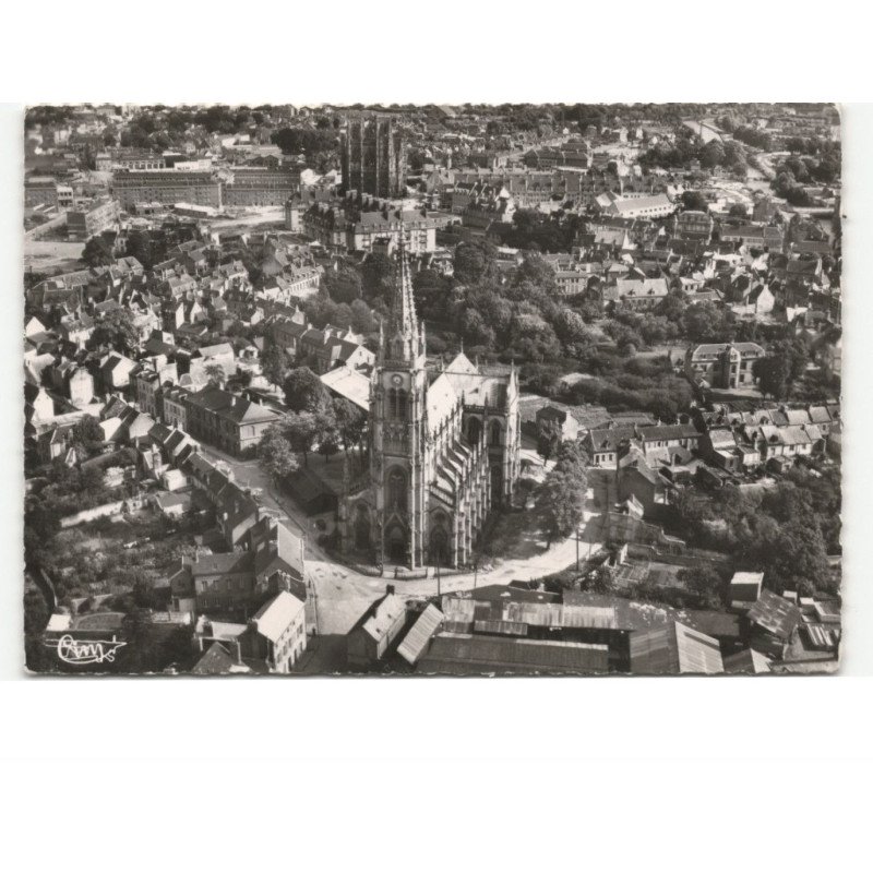 ABBEVILLE: église saint-jacques et saint-vulfran vue aérienne 10x15 - très bon état
