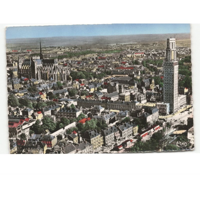 AMIENS: vue générale, la cathédrale vue aérienne 10x15 - très bon état