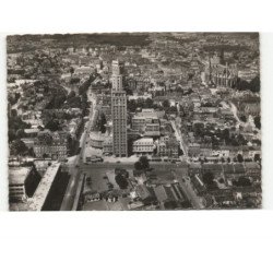 AMIENS: la tour perret, la rue de noyon et la cathédrale vue aérienne 10x15 - très bon état