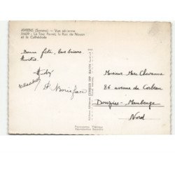 AMIENS: la tour perret, la rue de noyon et la cathédrale vue aérienne 10x15 - très bon état
