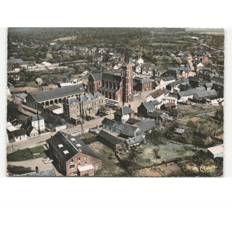 BEAUCAMPS-le-VIEUX: le centre vue aérienne 10x15 - état