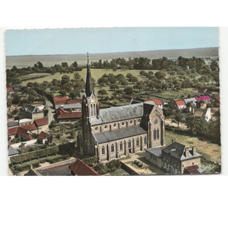 BERNAVILLE: l'église vue aérienne 10x15 - état