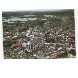 LONG: l'église, la somme les marais vue aérienne 10x15 - très bon etat