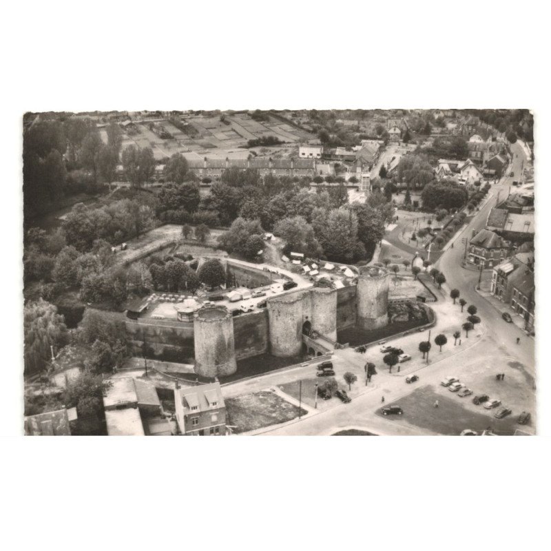 PERONNE: le château vue aérienne 10x15 - très bon etat