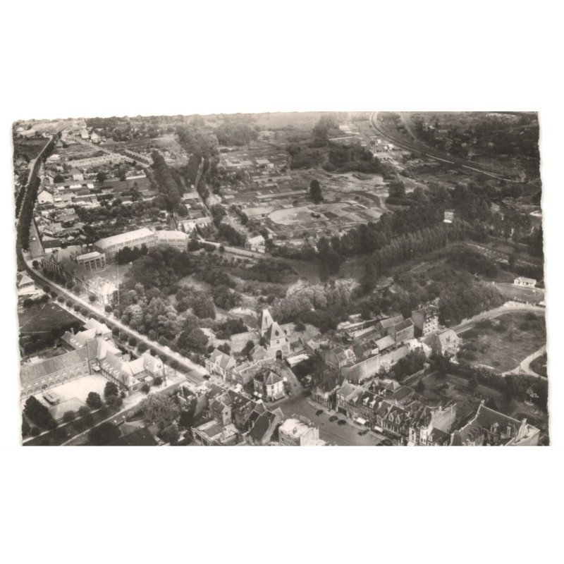 PERONNE: la porte de bretagne vue aérienne 10x15 - très bon etat