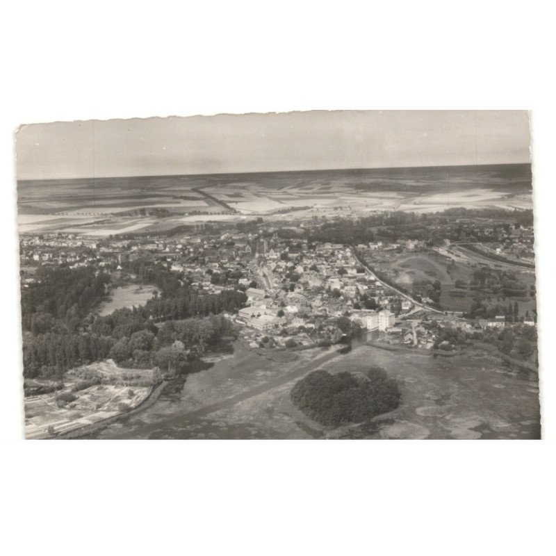PERONNE: la somme et la ville vue aérienne 10x15 - très bon etat