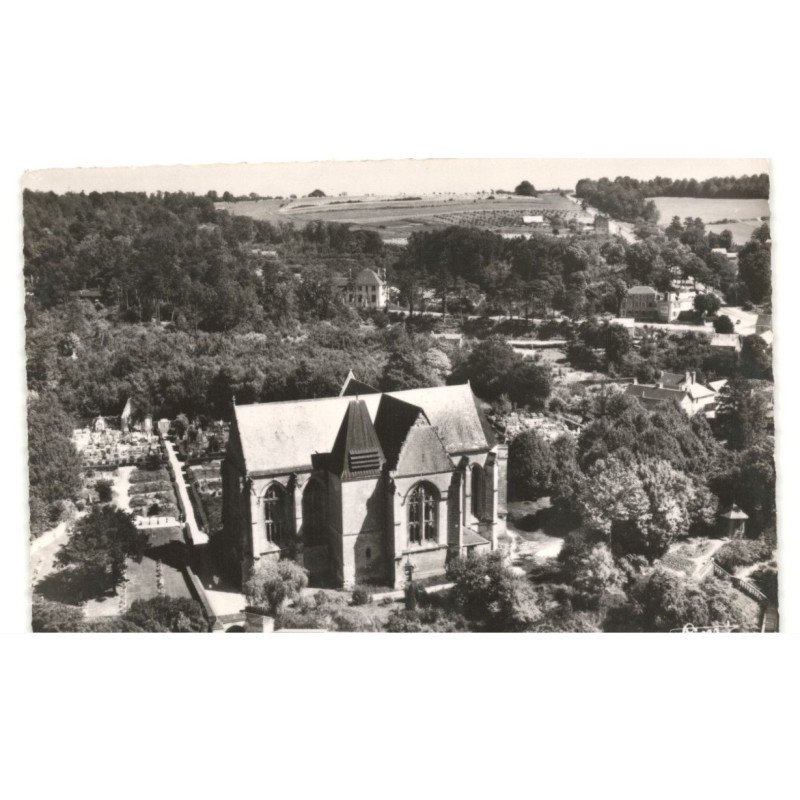 POIX: l'église vue aérienne 10x15 - très bon etat