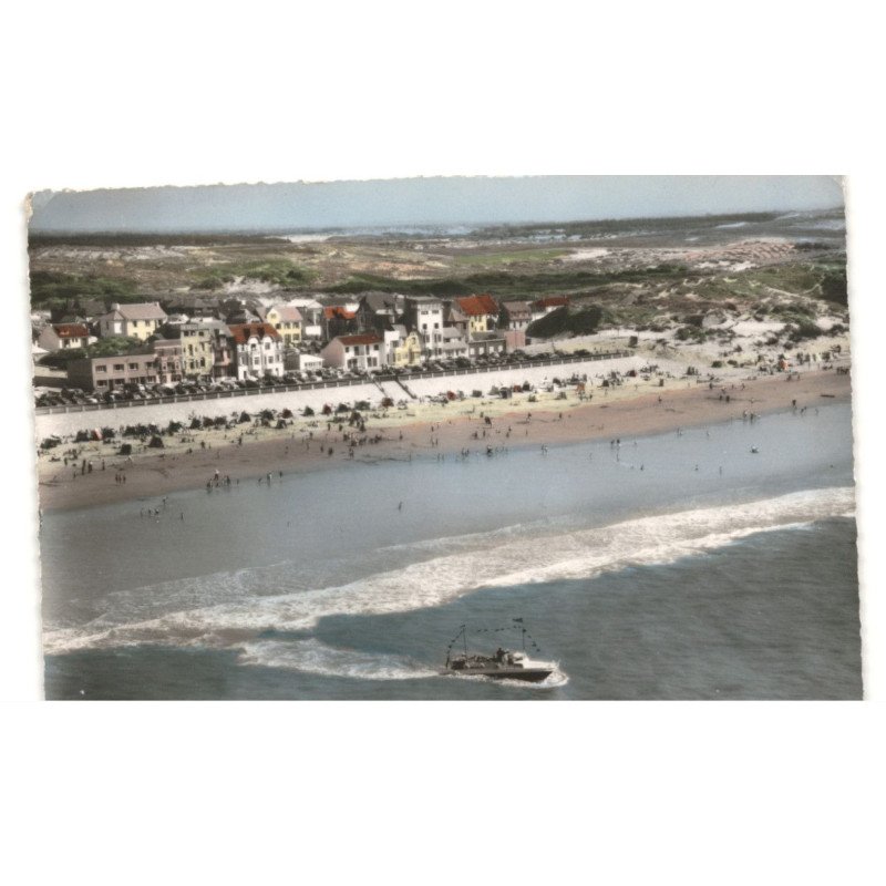 QUEND-PLAGE-les-PINS: plage vue aérienne 10x15 - très bon etat