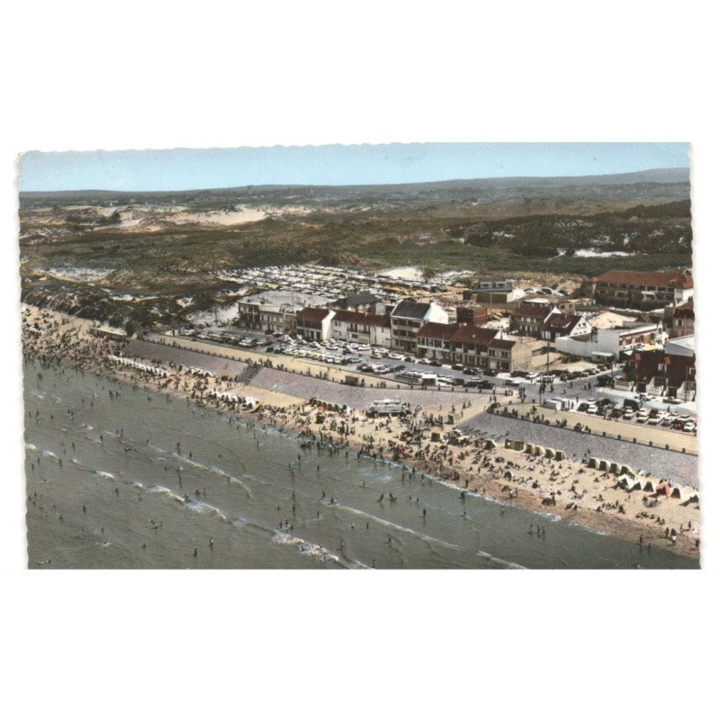 QUEND-PLAGE: plage et terrasse maritime vue aérienne 10x15 - très bon etat