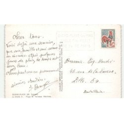 QUEND-PLAGE: plage et terrasse maritime vue aérienne 10x15 - très bon etat
