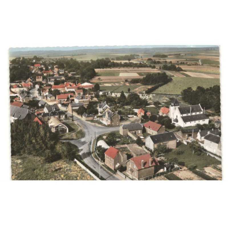 RONSSOY: la place, vue générale vue aérienne 10x15 - très bon etat