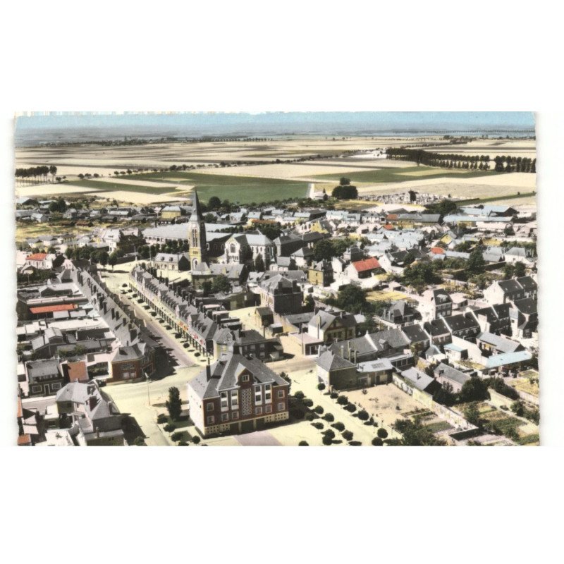 ROSIERES-en-SANTERRE: vue générale vue aérienne 10x15 - très bon etat